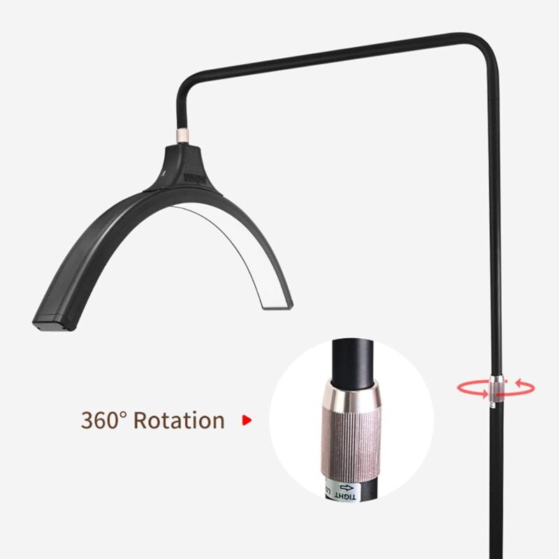 Luz de Media Luna con Soporte para Teléfono, Lámpara de Pie LED Ajustable de 23 Pulgadas - Image 5