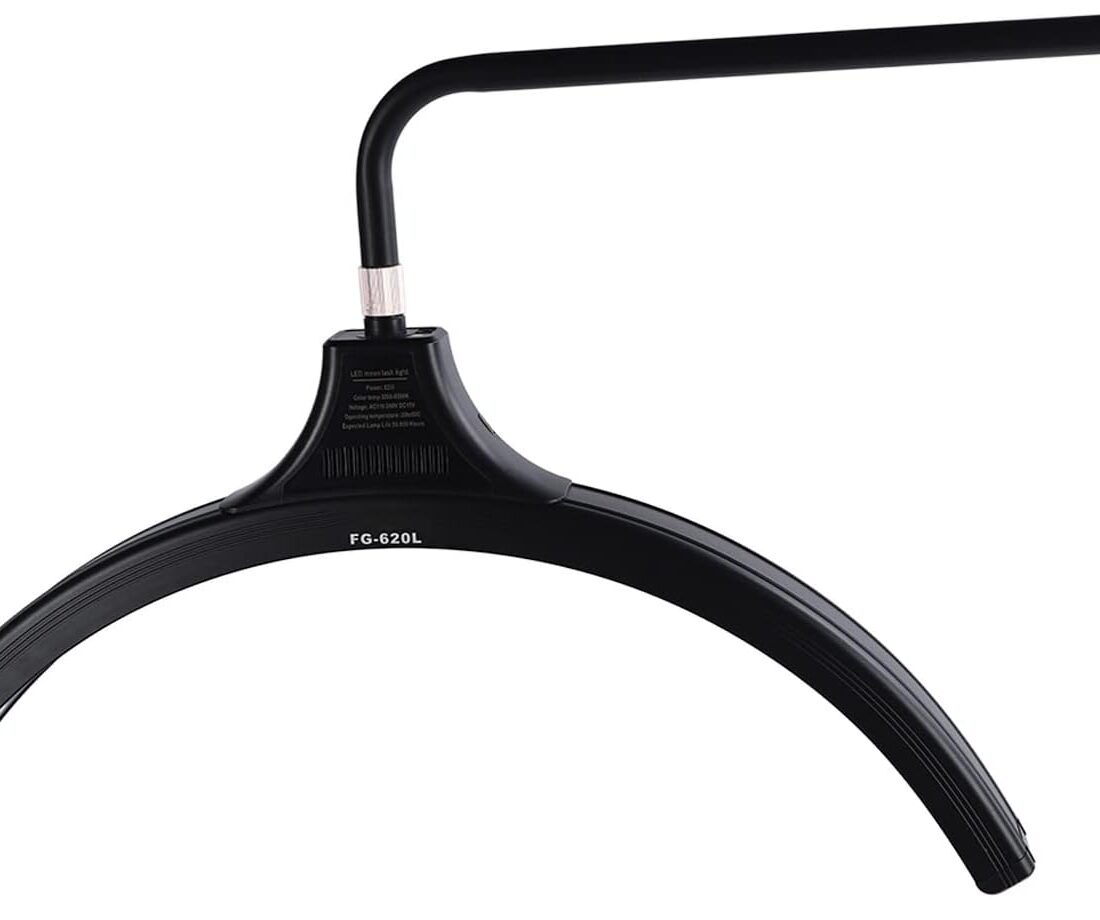 Luz de Media Luna con Soporte para Teléfono, Lámpara de Pie LED Ajustable de 23 Pulgadas