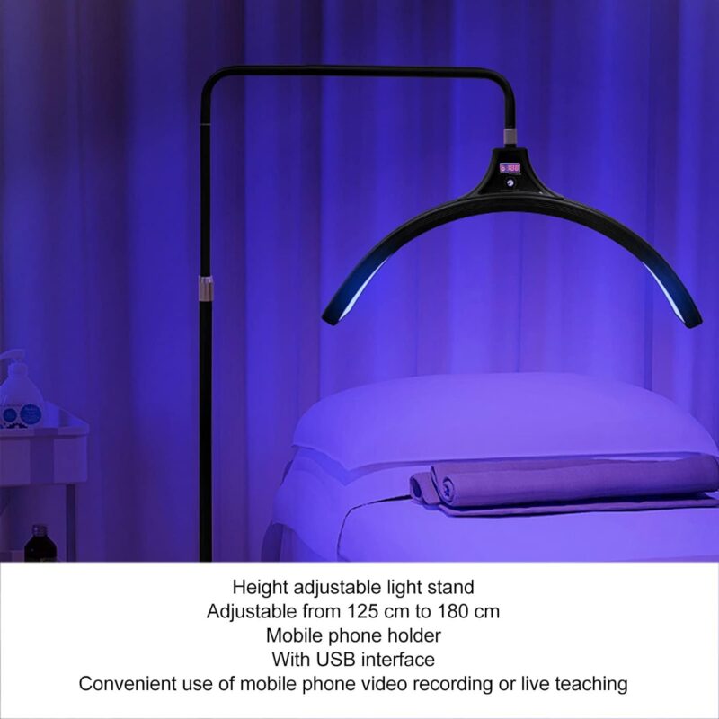 Luz de Media Luna con Soporte para Teléfono, Lámpara de Pie LED Ajustable de 23 Pulgadas - Image 2