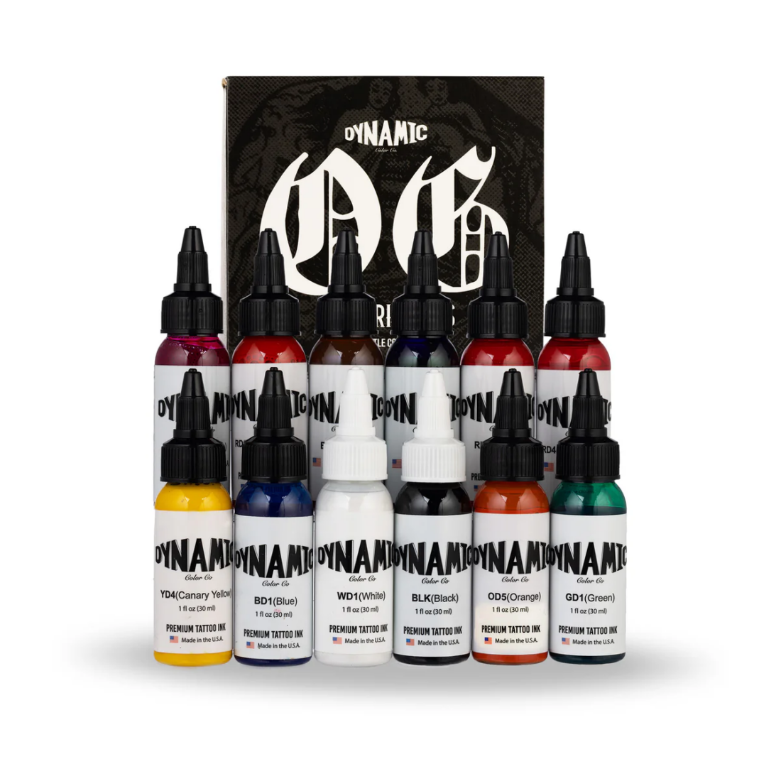 Dynamic OG Tattoo Ink Color Set – 12 Colores Premium 1 oz