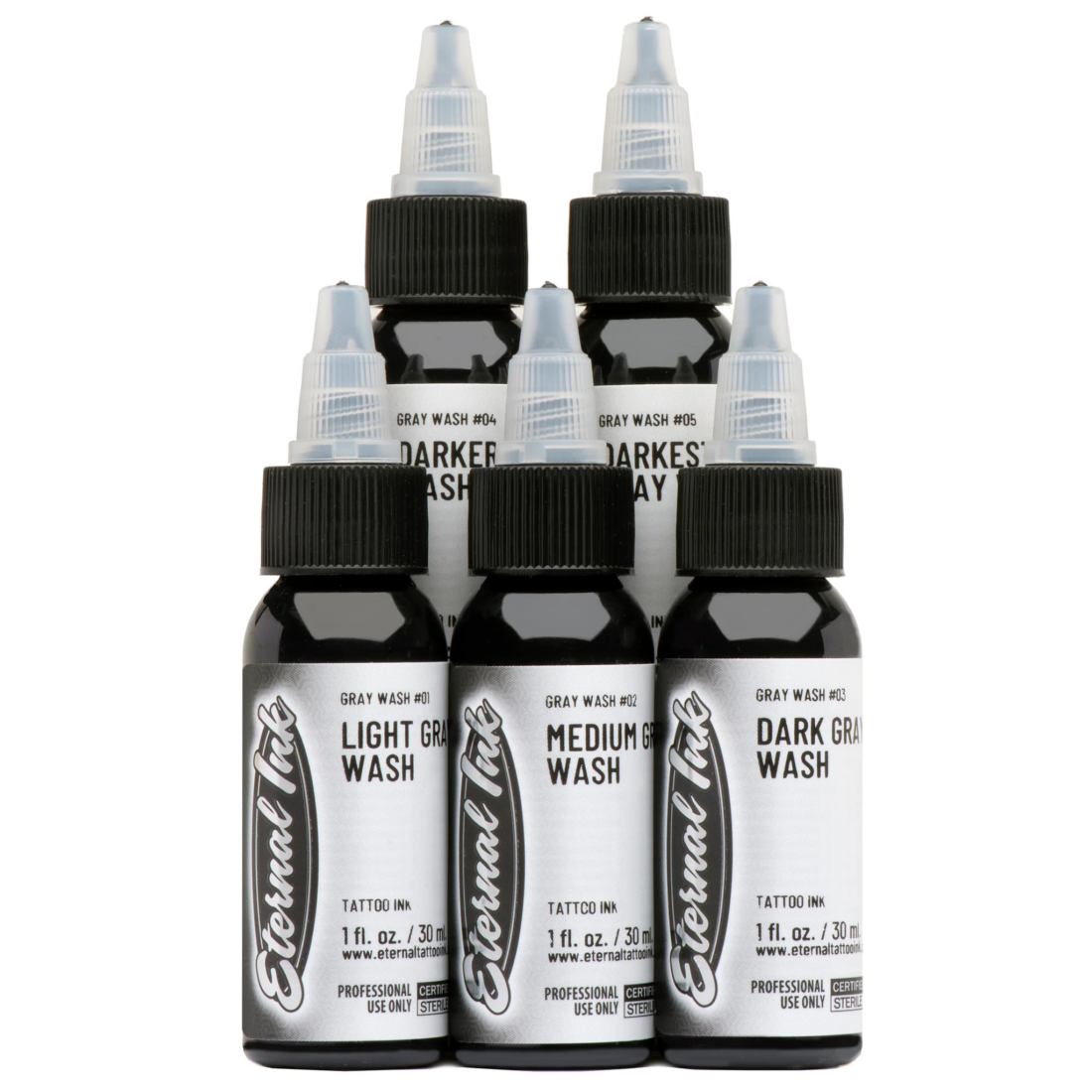 Eternal Ink Gray Wash Set – Set de Sombras Black & Gray | 1oz, 2oz, 4oz