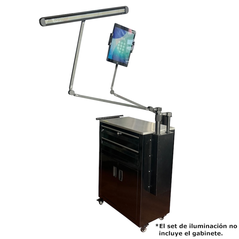 Set de Iluminación Profesional con Brazo Articulado y Soporte para Tablet