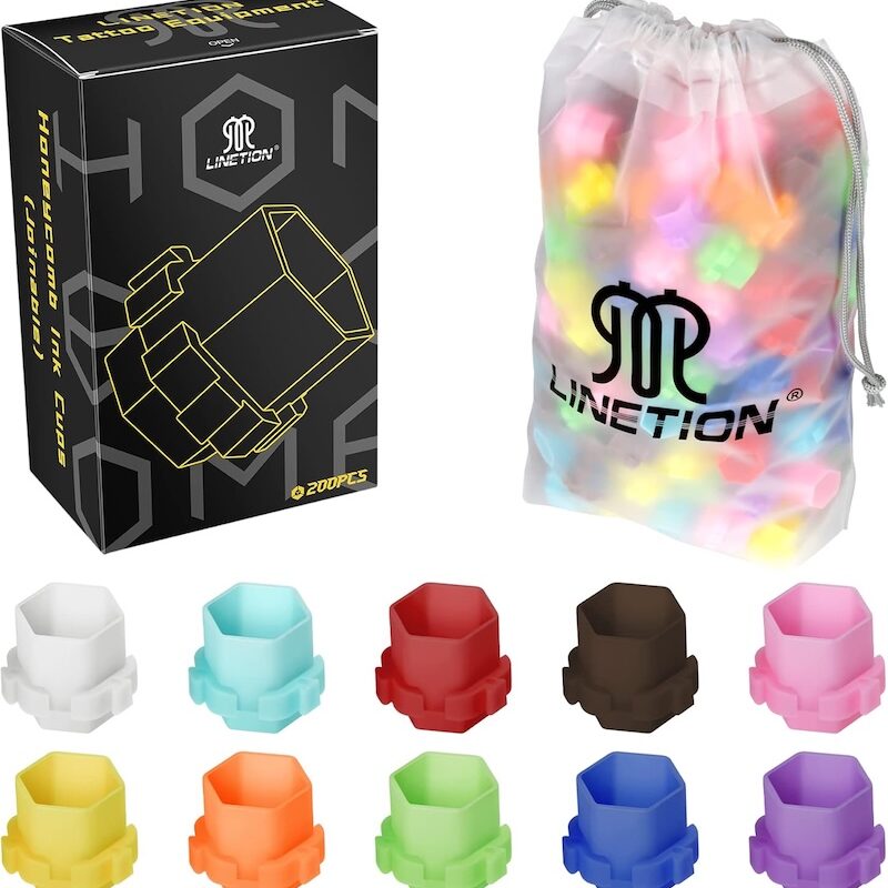 Linetion Honeycomb Tattoo Ink Caps – Tapas de Tinta Tipo Panal (200 piezas)