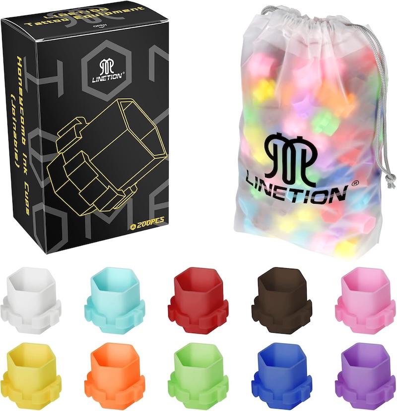 Linetion Honeycomb Tattoo Ink Caps – Tapas de Tinta Tipo Panal (200 piezas)