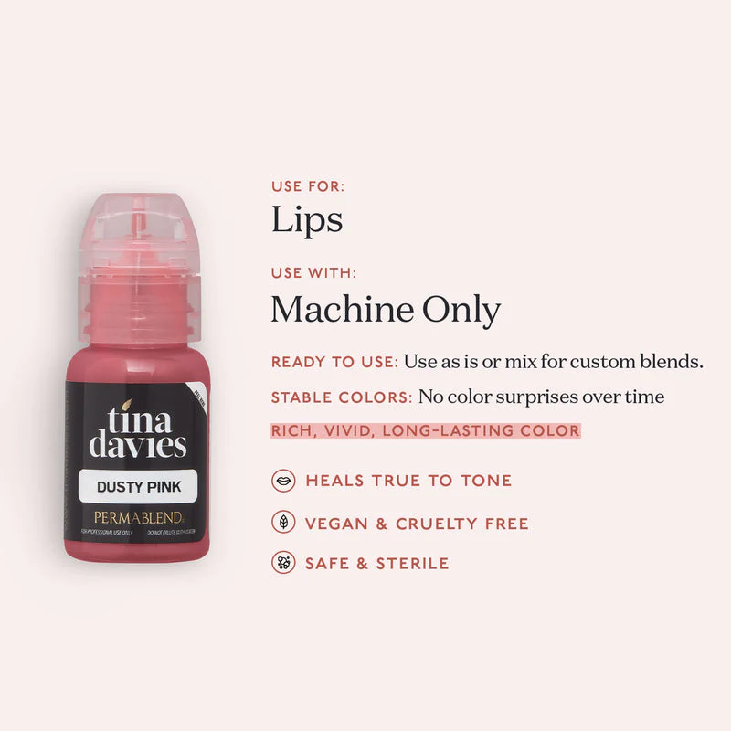 Dusty Pink Tina Davies Envy Lip – Pigmento PMU para Labios 1/2 oz - Image 2