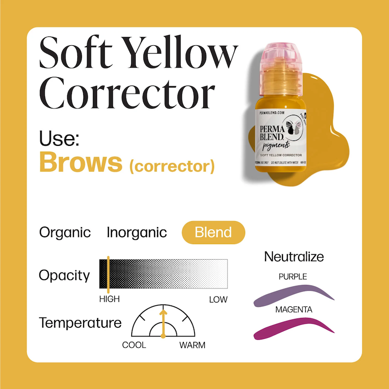 Perma Blend Soft Yellow Corrector – Pigmento Corrector PMU 1/2 oz - Image 2
