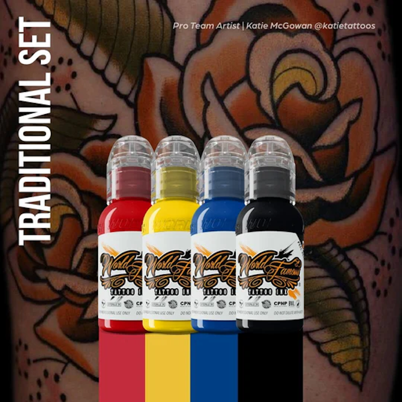World Famous Traditional Mini Set – Set de 4 Tintas Estilo Tradicional 1 oz