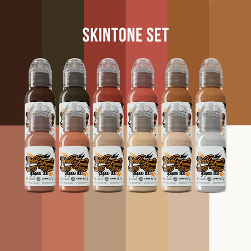 World Famous Skintone Ink Set – Set de 12 Tintas Tonos Piel 1 oz
